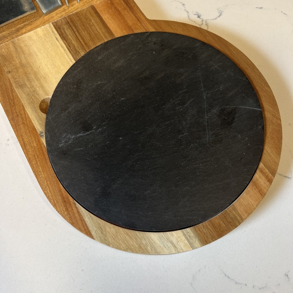 New High End Cheeseboard With Magnetic Utensil Holder with Removable Slate Tray - Picture 2 of 4